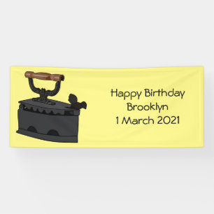 Charcoal iron cartoon illustration banner
