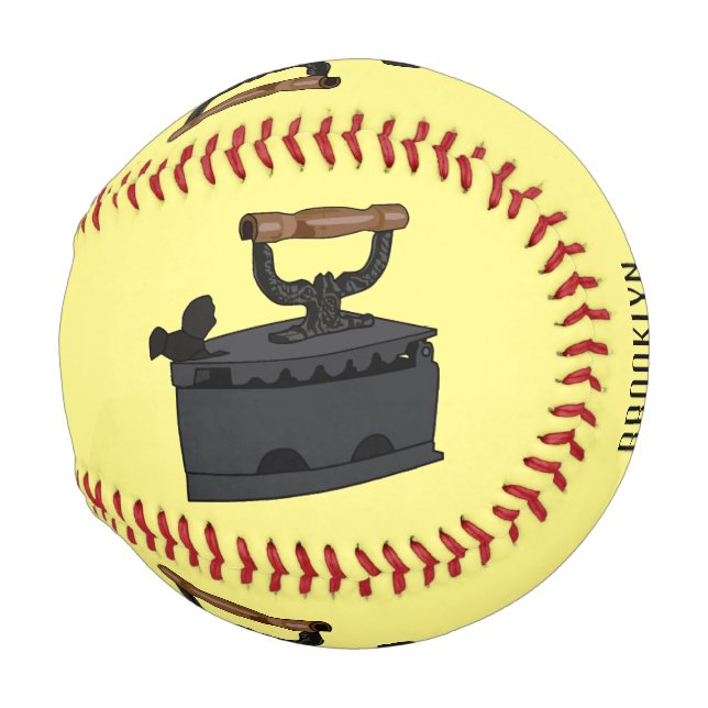 Charcoal iron cartoon illustration  baseball (Front Right)