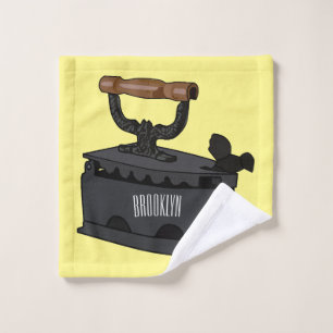Charcoal iron cartoon illustration bath towel set