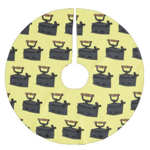 Charcoal iron cartoon illustration brushed polyester tree skirt