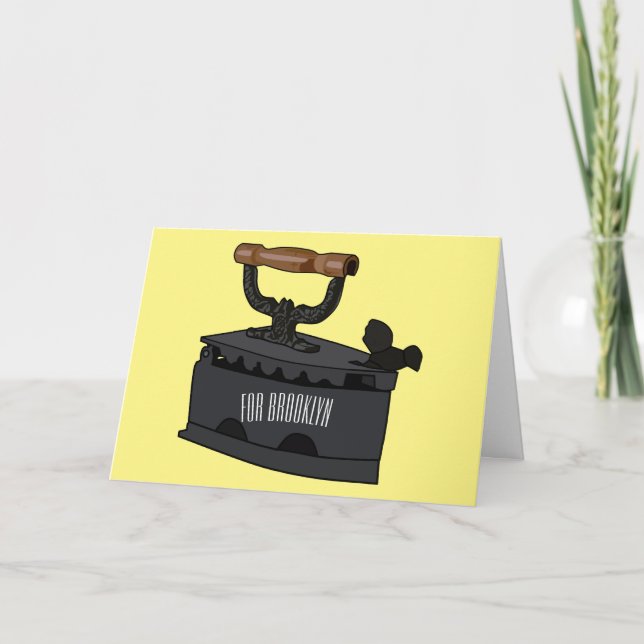 Charcoal iron cartoon illustration  card (Front)