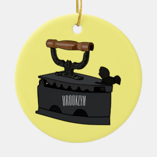Charcoal iron cartoon illustration  ceramic ornament
