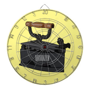 Charcoal iron cartoon illustration dartboard