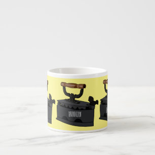 Charcoal iron cartoon illustration  espresso cup