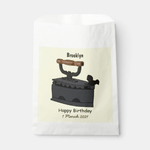 Charcoal iron cartoon illustration favour bag