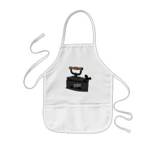 Charcoal iron cartoon illustration  kids apron