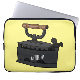 Charcoal iron cartoon illustration  laptop sleeve