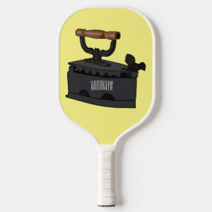 Charcoal iron cartoon illustration pickleball paddle