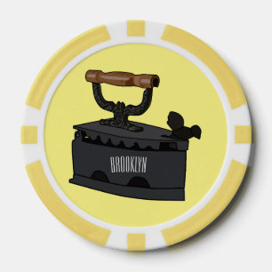Charcoal iron cartoon illustration poker chips