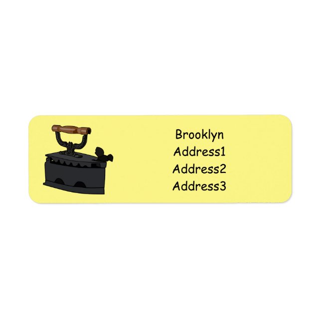 Charcoal iron cartoon illustration return address label (Front)