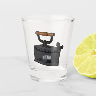 Charcoal iron cartoon illustration shot glass