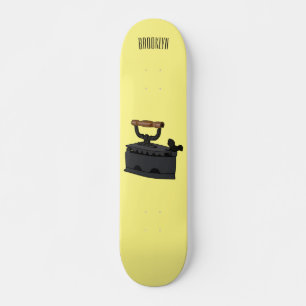 Charcoal iron cartoon illustration skateboard