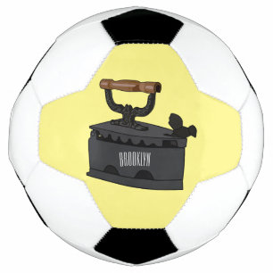 Charcoal iron cartoon illustration soccer ball