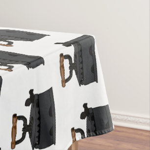 Charcoal iron cartoon illustration tablecloth