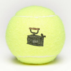 Charcoal iron cartoon illustration tennis balls