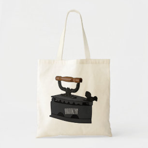 Charcoal iron cartoon illustration tote bag