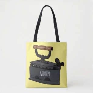 Charcoal iron cartoon illustration tote bag