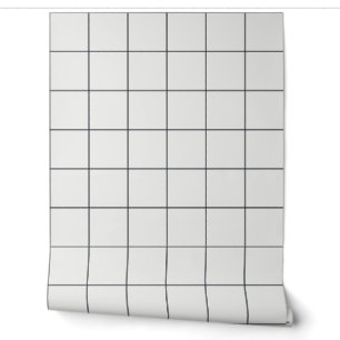 Charcoal Large Windowpane Check Wallpaper
