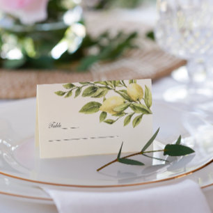 Charcoal   Lemons Leaves elegant Wedding Business Card