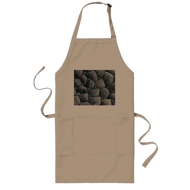 Charcoal long khaki chef apron (Front)