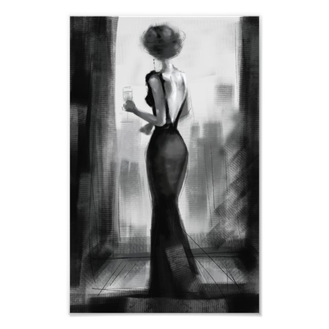  charcoal luxury fancy elegant evening me-time  photo print (Front)