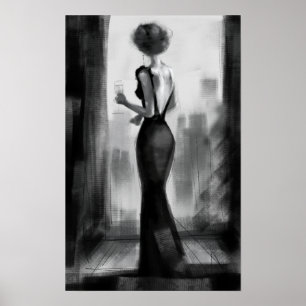  charcoal luxury fancy elegant evening me-time  poster