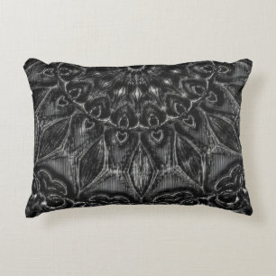Charcoal Mandala Accent Pillow