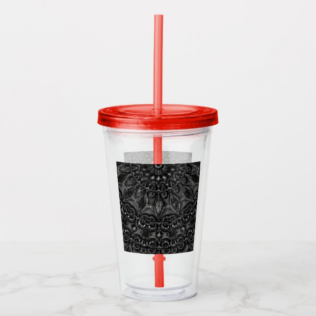 Charcoal Mandala  Acrylic Tumbler (Front)