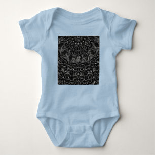 Charcoal Mandala  Baby Bodysuit