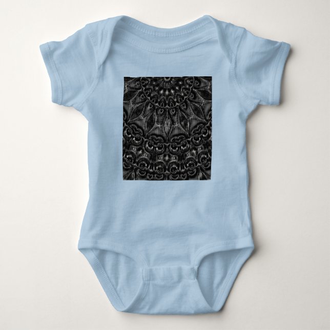 Charcoal Mandala  Baby Bodysuit (Front)