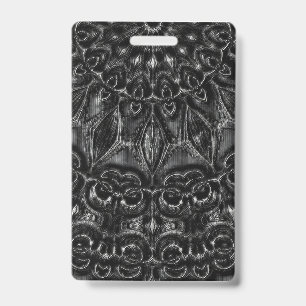Charcoal Mandala  Badge ID Badge