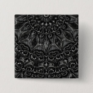Charcoal Mandala Button