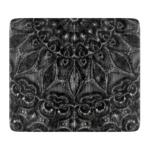 Charcoal Mandala Cutting Board