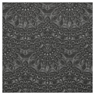 Charcoal Mandala  Fabric
