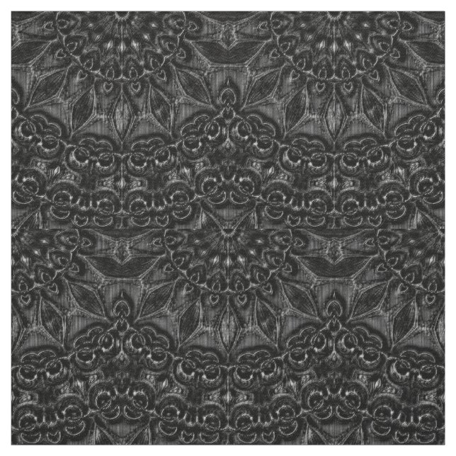 Charcoal Mandala  Fabric (Swatch)