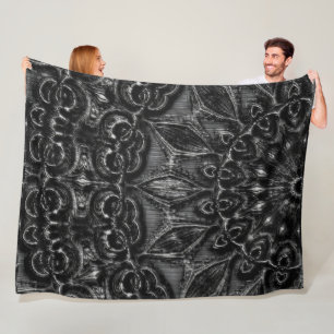 Charcoal Mandala Fleece Blanket