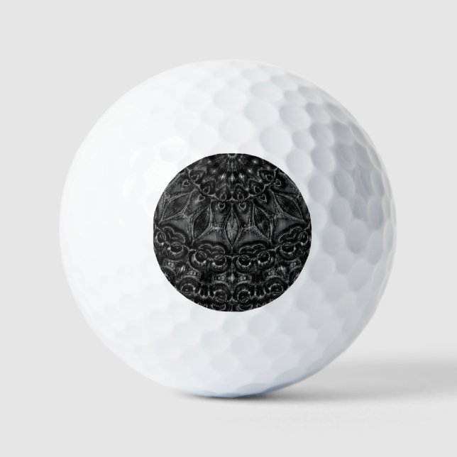 Charcoal Mandala  Golf Balls (Front)