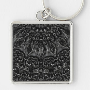 Charcoal Mandala Keychain