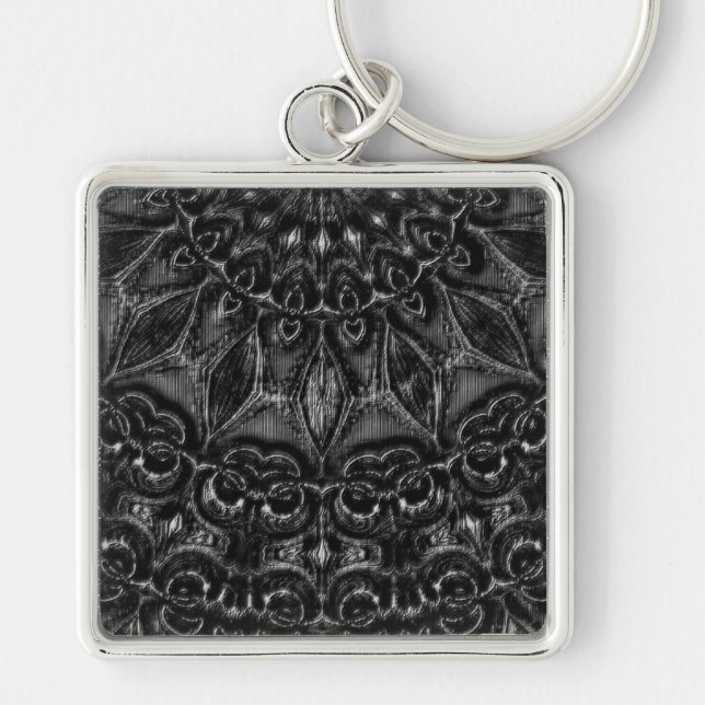 Charcoal Mandala  Keychain (Front)