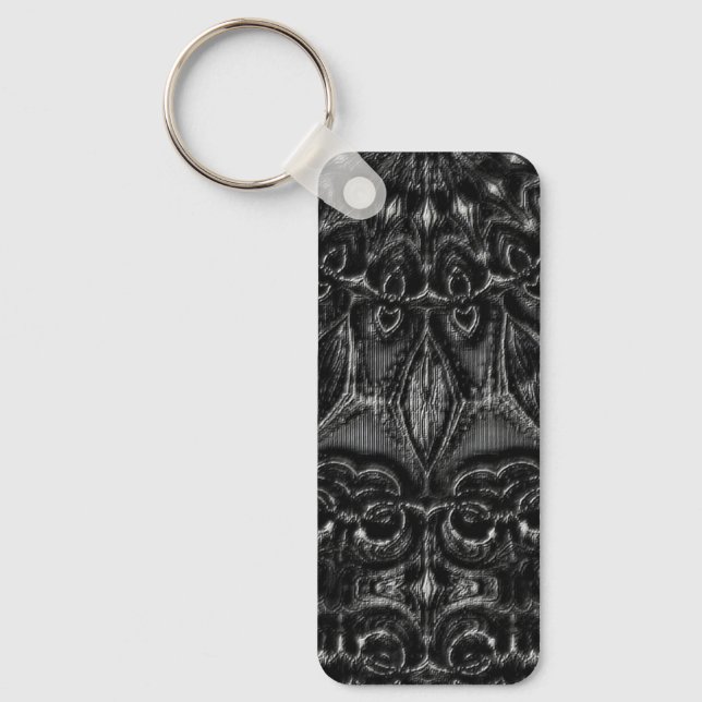 Charcoal Mandala  Keychain (Front)