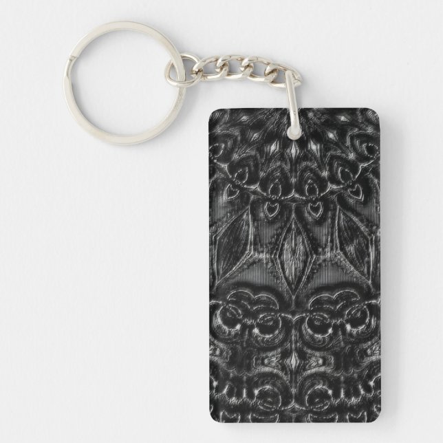 Charcoal Mandala  Keychain (Front)