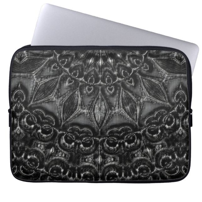 Charcoal Mandala  Laptop Sleeve (Front)