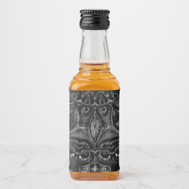 Charcoal Mandala   Liquor Bottle Label (Front)