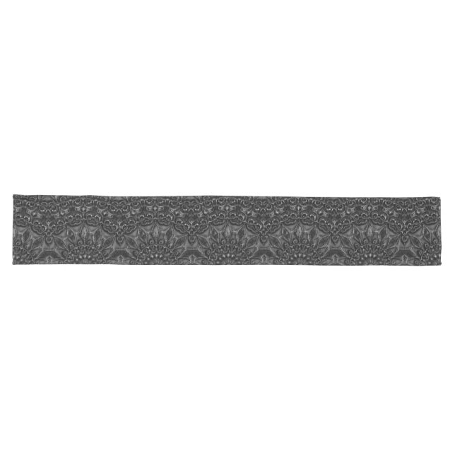 Charcoal Mandala    Long Table Runner (Horizontal)