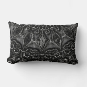 Charcoal Mandala   Lumbar Cushion