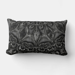 Charcoal Mandala   Lumbar Cushion