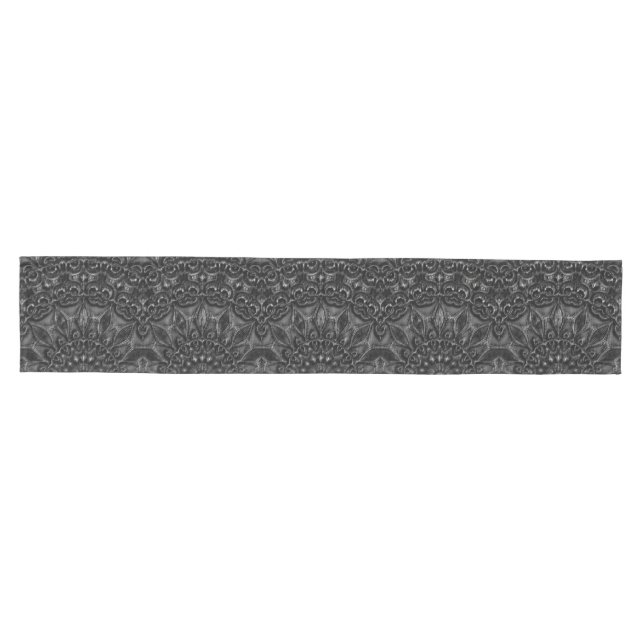 Charcoal Mandala   Medium Table Runner (Horizontal)