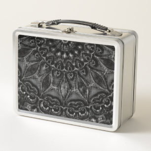 Charcoal Mandala  Metal Lunch Box