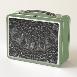 Charcoal Mandala Metal Lunch Box
