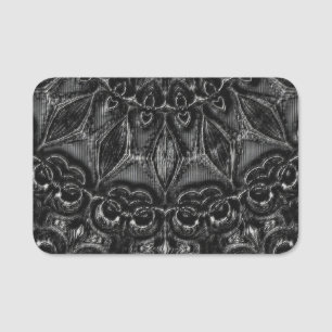 Charcoal Mandala  Name Tag